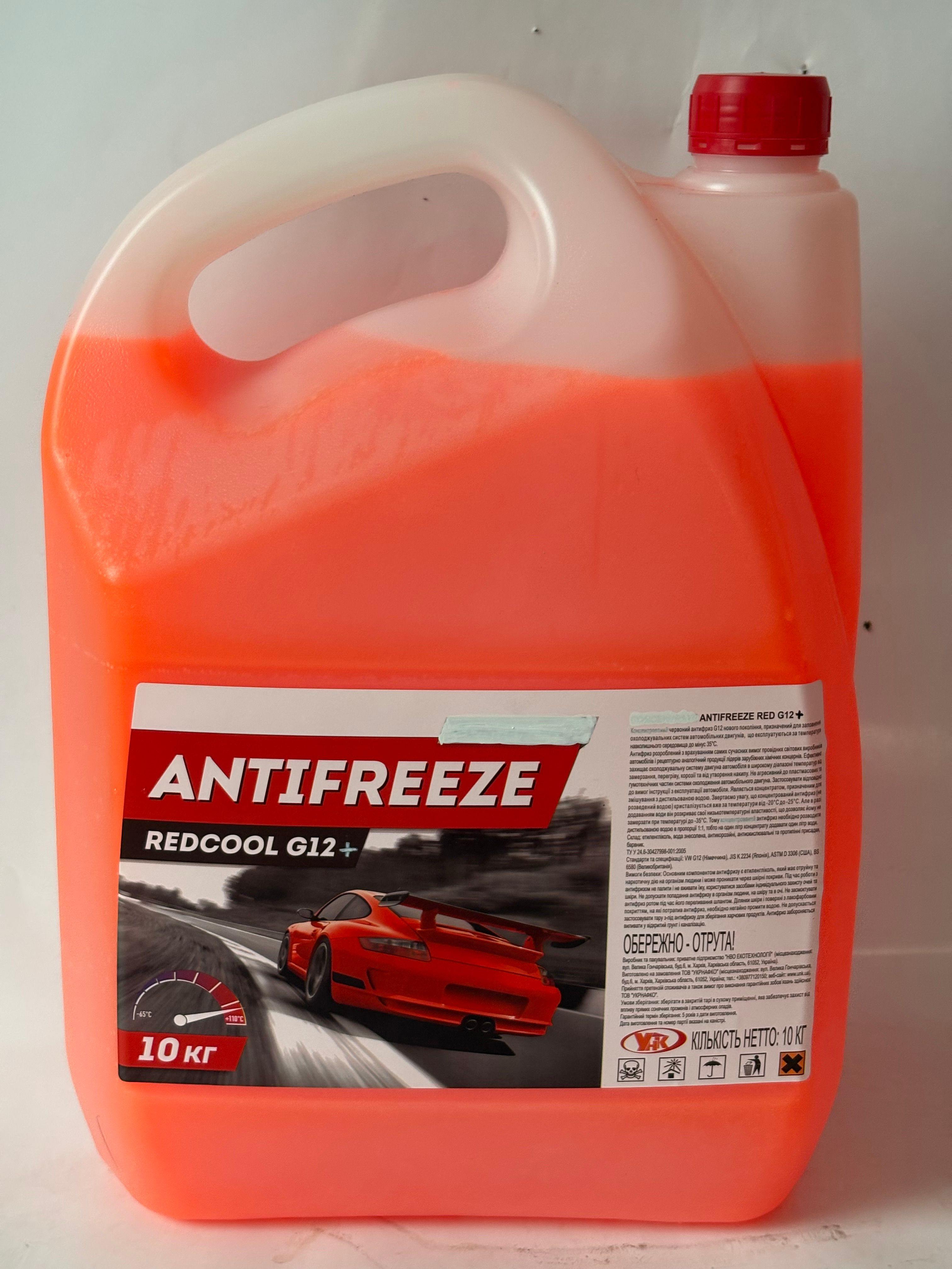 Антифриз УНК REDCOOL G12+ Antifreeze (червоний) 10kg